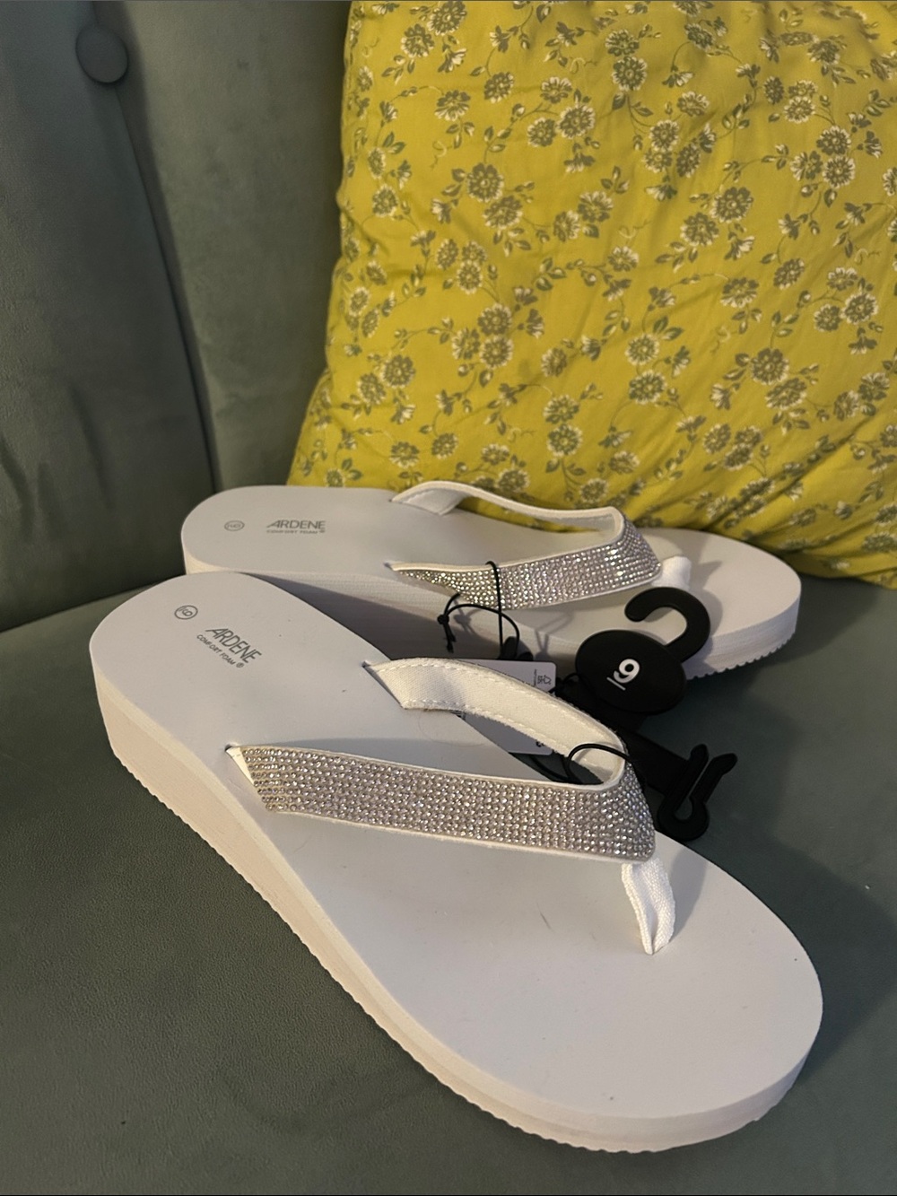 New Platform Flip Flops with Sparkling Strap